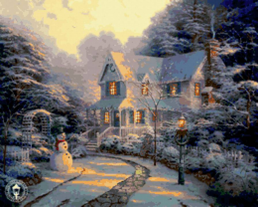 серия "зима" - дом.зима.снеговик - предпросмотр