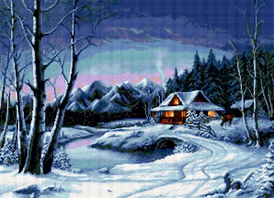 серия "зима" - .зима.лес.река.дом - предпросмотр