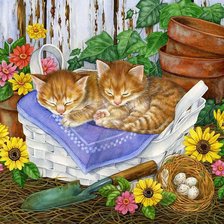 Схема вышивки «Котята»