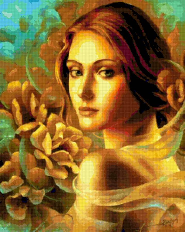 Артур Брагинский - "Флора" - брагинский, картина, красота женщины, портрет, девушка, живопись - предпросмотр