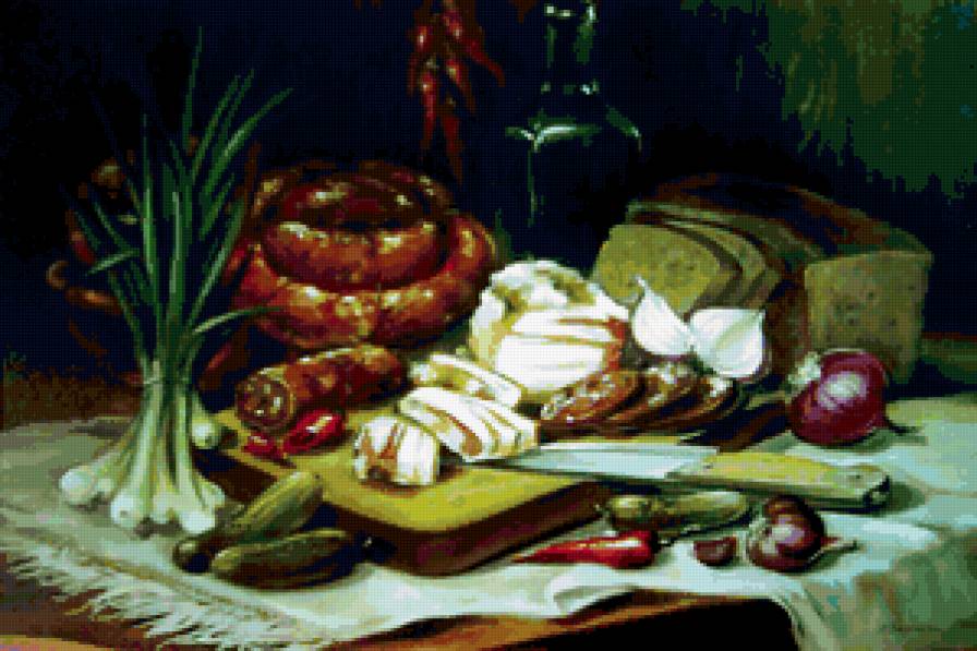 по мотивам картины людмилы скрипченко - натюрморт, картина, еда - предпросмотр