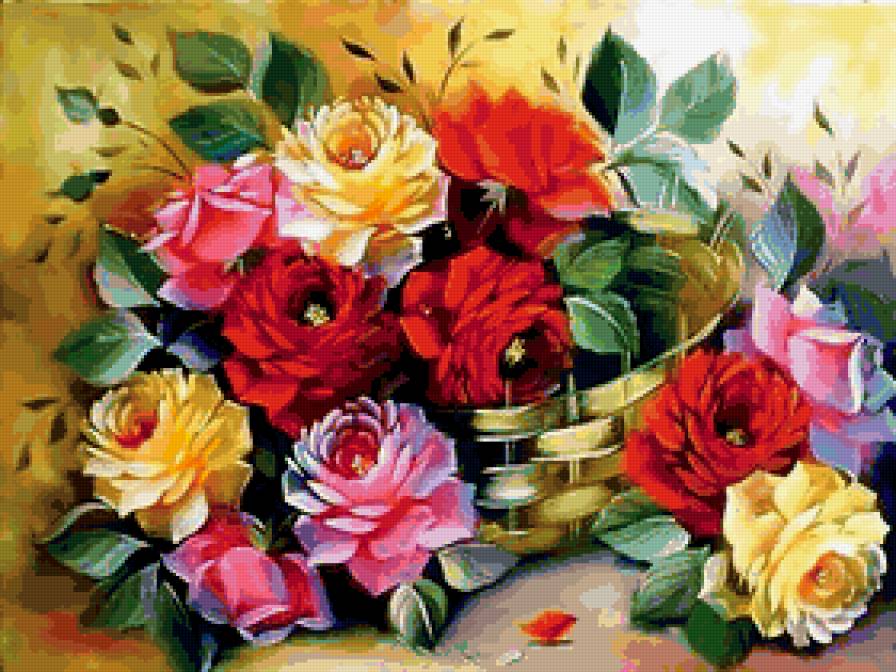 цветы - цветы, букет, натюрморт, романтика, розы, природа - предпросмотр