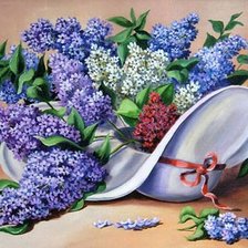 Схема вышивки «сирень»