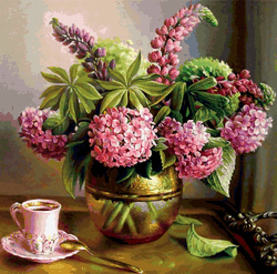 цветы - букет, натюрморт, природа, романтика, цветы - предпросмотр