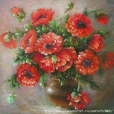 Схема вышивки «маки»