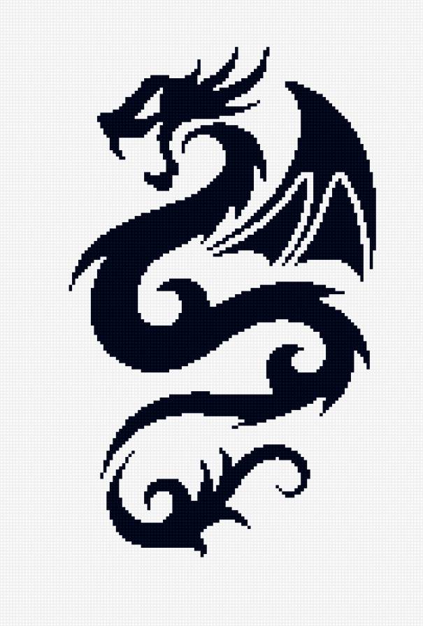 дракоша - змея, дракон, монохром - предпросмотр