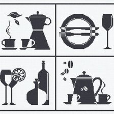 Схема вышивки «Посуда»