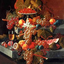 Схема вышивки «Фруктовая композиция с вазой клубники»