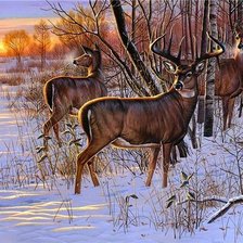 Схема вышивки «олени»