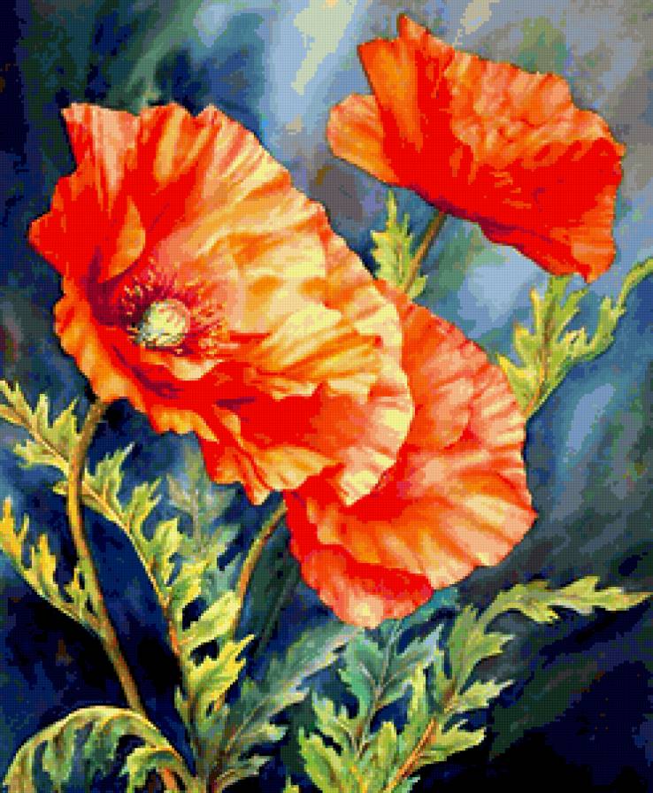 маки - картина, маки, букет, цветы, мак, натюрморт - предпросмотр