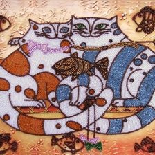 Схема вышивки «кошачья идиллия»