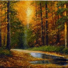 Схема вышивки «осенний лес»