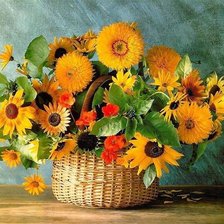 Схема вышивки «Корзина с цветами»