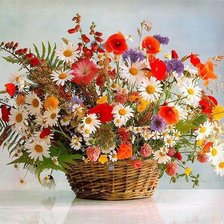 Схема вышивки «Корзина с цветами»