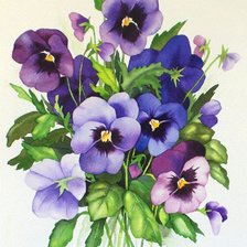 Схема вышивки «Анютины глазки»