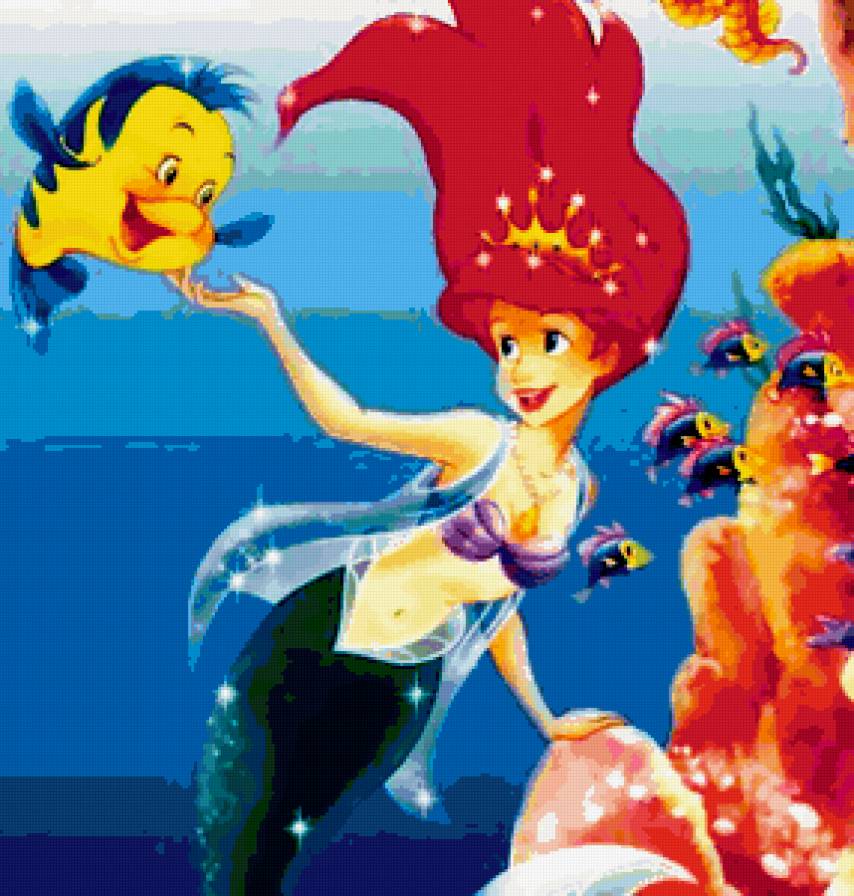 Ариель и Флаундер - принцессы диснея, мультик - предпросмотр