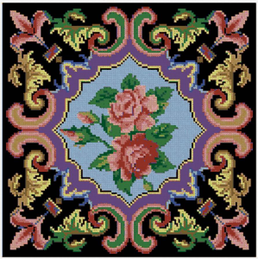 подушка - орнамент, цветы, подушка - предпросмотр