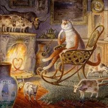 Схема вышивки «кот у камина»