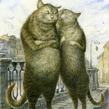 Схема вышивки «кошачья любовь»