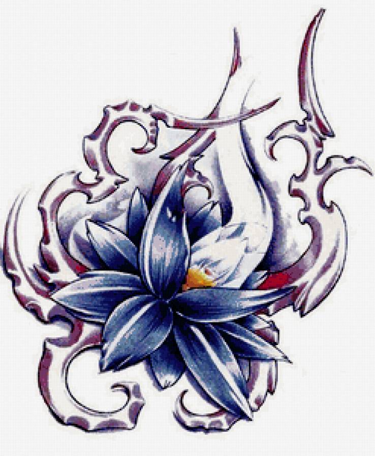 Тату. Лотос - рисунок, цветы, лотос, цветок, тату - предпросмотр