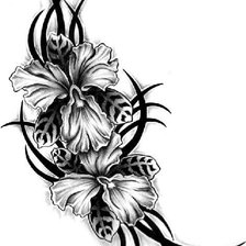 Схема вышивки «Тату. Орхидея»