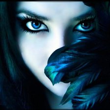 Схема вышивки «Девушка с голубыми глазами»