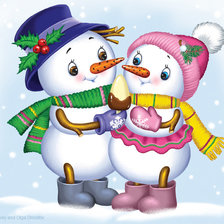 Схема вышивки «Снеговики»