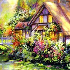 Схема вышивки «сказочный дом»