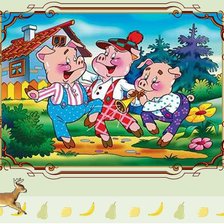 Схема вышивки «три поросенка»