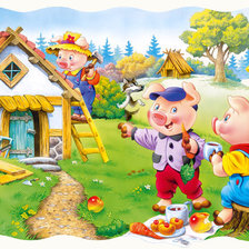 Схема вышивки «три поросенка»