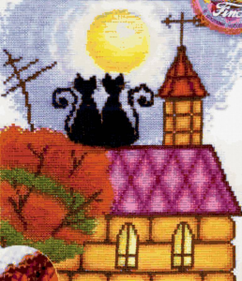 Кошки на крыше - крыша, животные, дома, кошки - предпросмотр