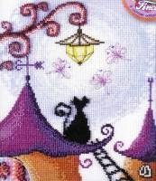 Схема вышивки «Кошка на крыше»