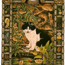 Схема вышивки «кот-рыбы»