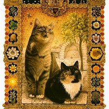 Схема вышивки «кот-лев»