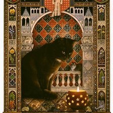 Схема вышивки «кот-дева»