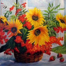 Схема вышивки «подсолнухи»