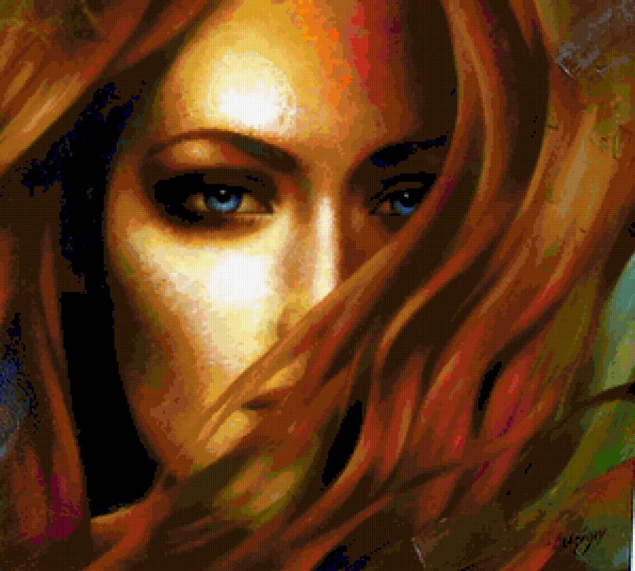 Артур Брагинский -''Глянцевая красота'' - глаза, лицо, брагинский, девушка, взгляд, живопись, картина, женщина - предпросмотр