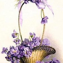 Схема вышивки «фиалки»