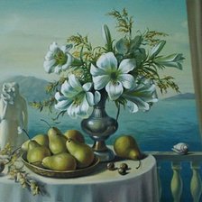 Схема вышивки «натюрморт с лилиями»