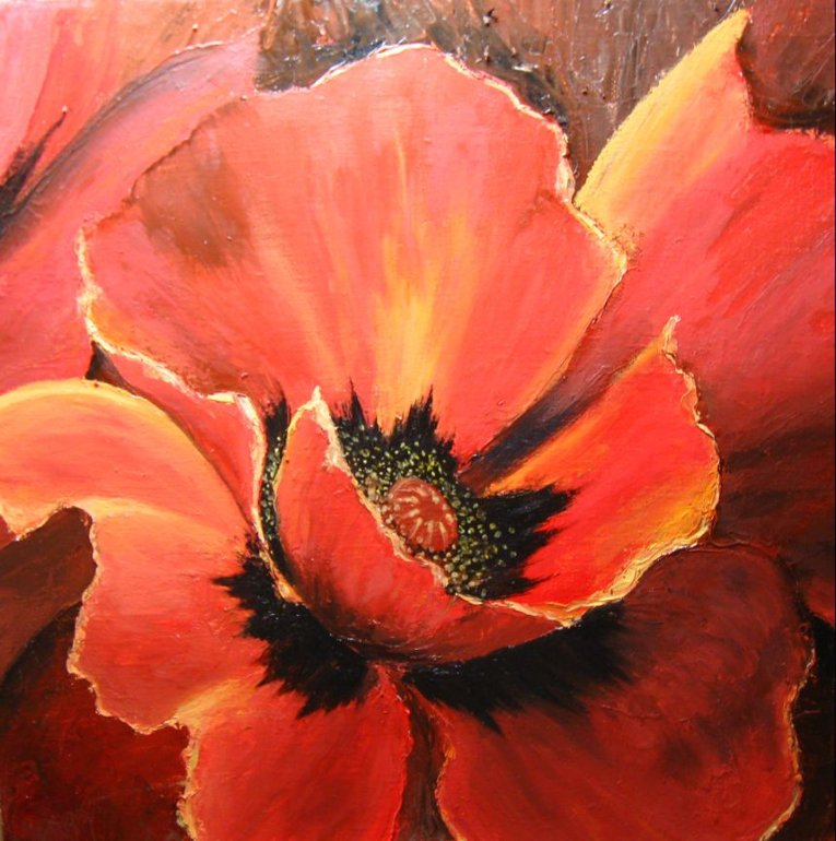 маки  (2 часть Триптихa) - мак, триптих, полиптих, диптих, цветы, маки, подушка - оригинал