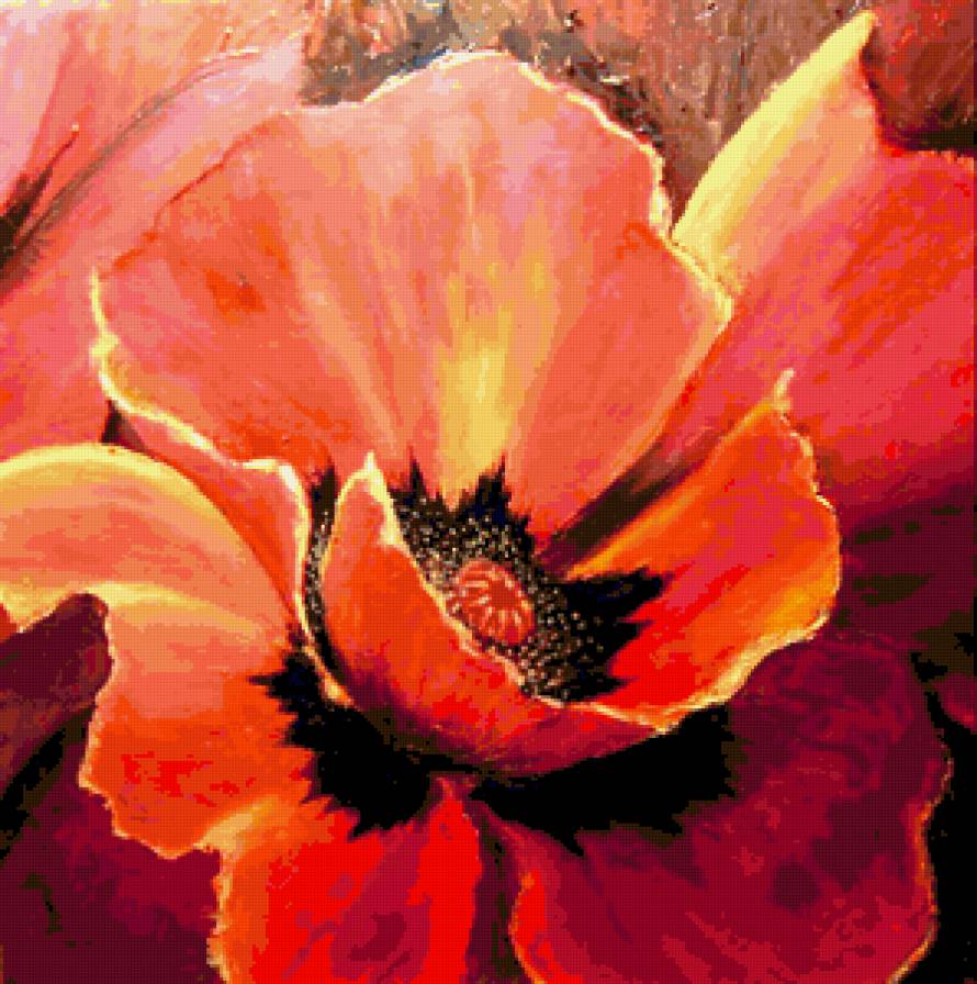 маки  (2 часть Триптихa) - маки, мак, полиптих, цветы, подушка, диптих, триптих - предпросмотр