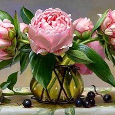 Схема вышивки «Пионы»