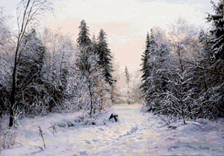 Зимний пейзаж - времена года - предпросмотр