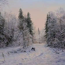 Схема вышивки «Зимний пейзаж»