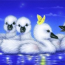 Схема вышивки «Лебедята»