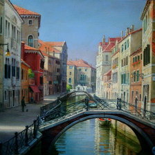 Схема вышивки «Улочки Венеции. городской пейзаж»