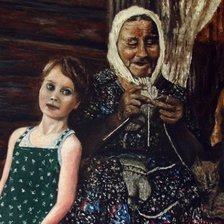 Схема вышивки «Бабушка и внучка.»