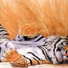 Схема вышивки «тигр в траве»