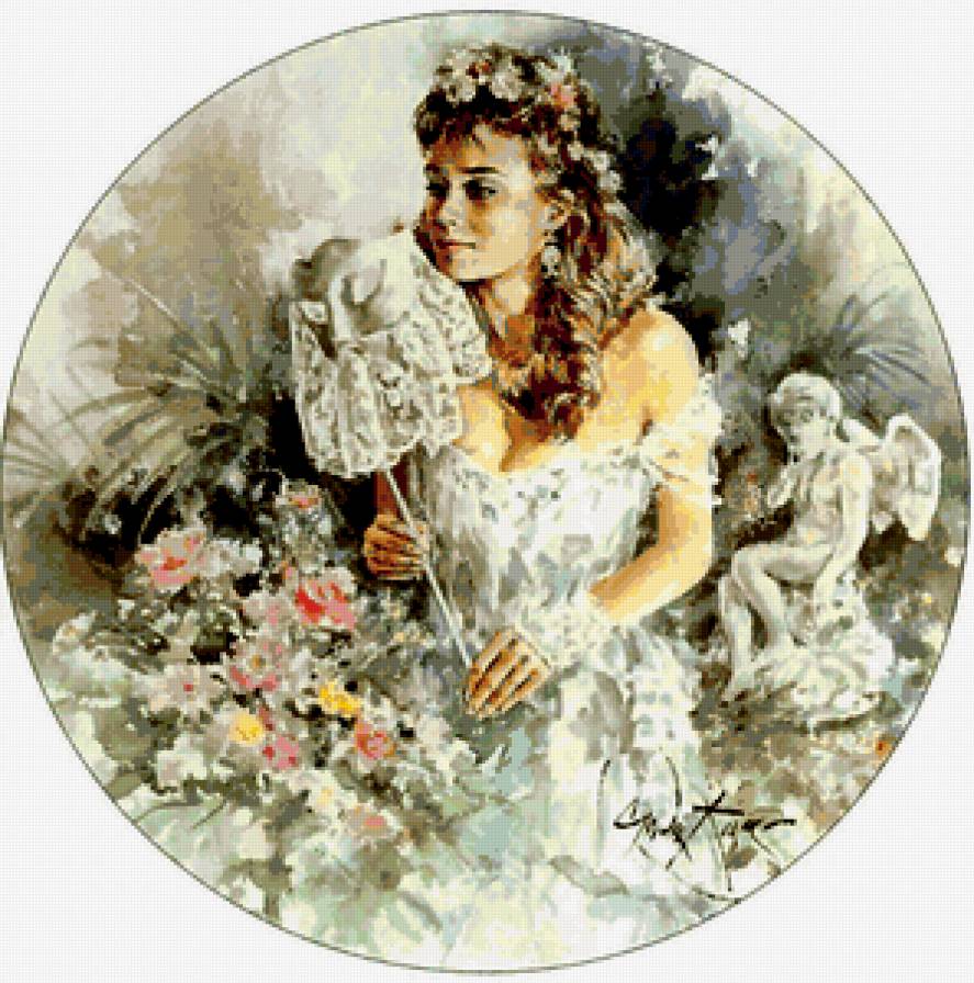 Девушка с маской - девушка, женские образы, портрет, картина - предпросмотр