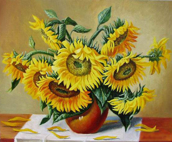 Подсолнухи - подсолнухи, цветы, натюрморт - оригинал